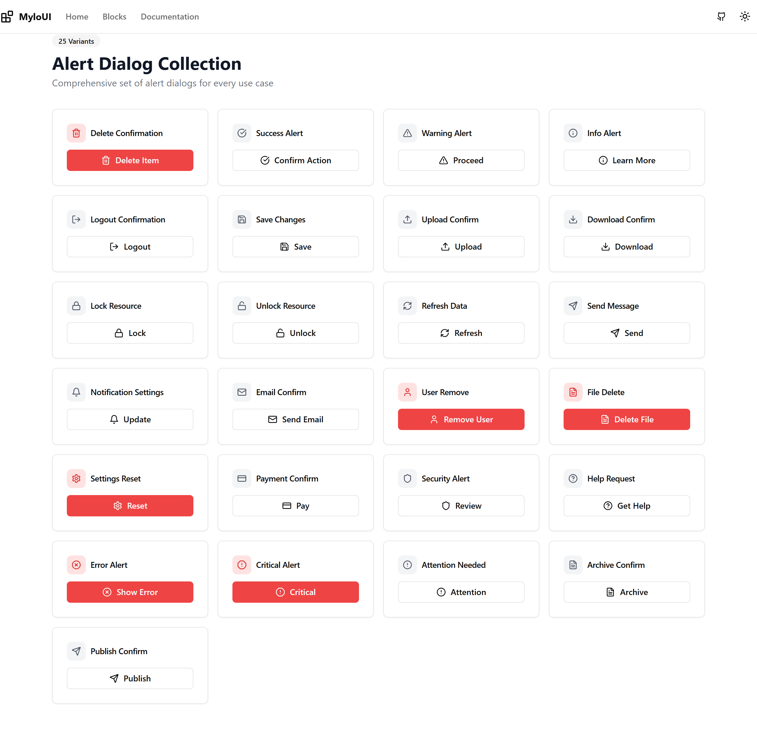 Alert Dialog Variants