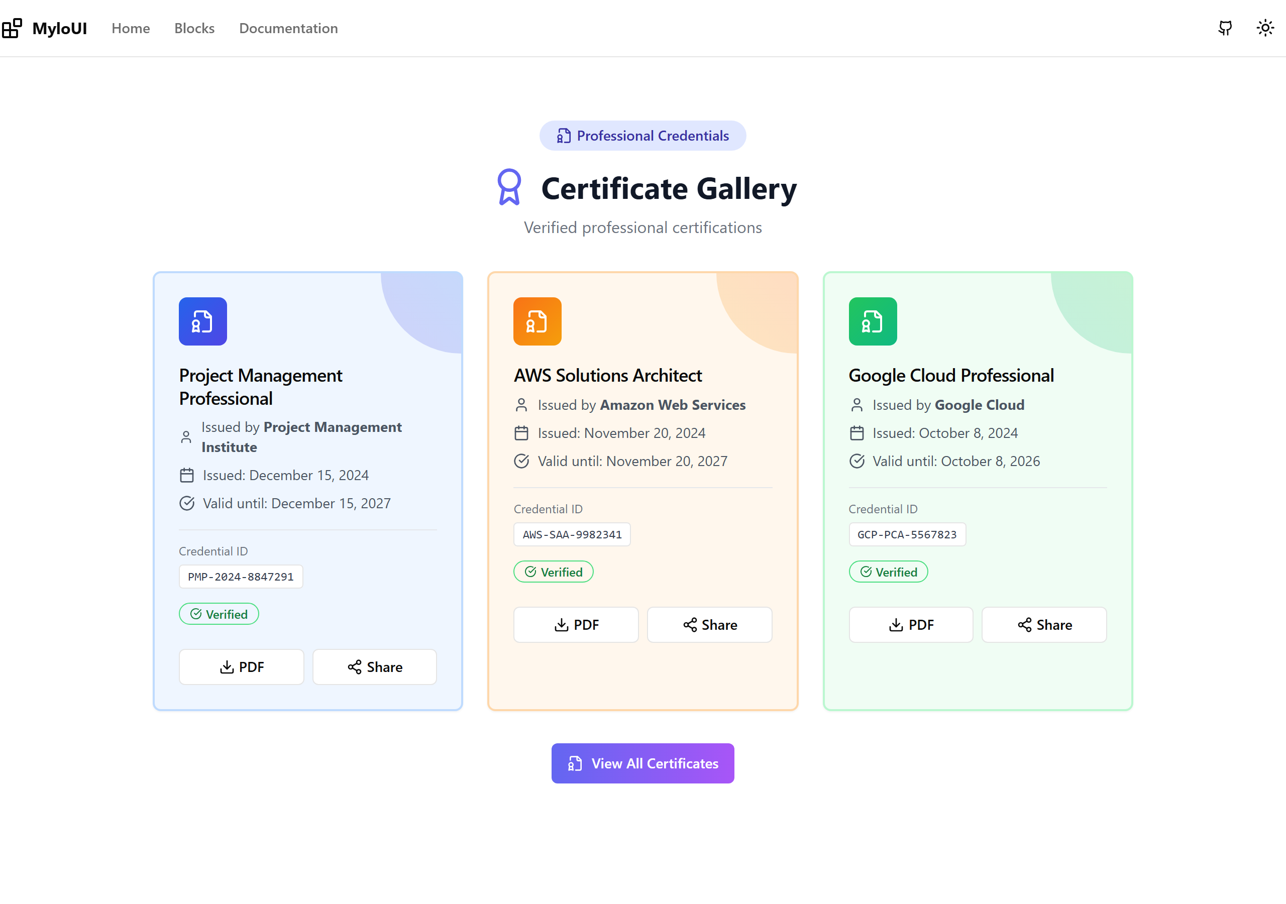 Certificates