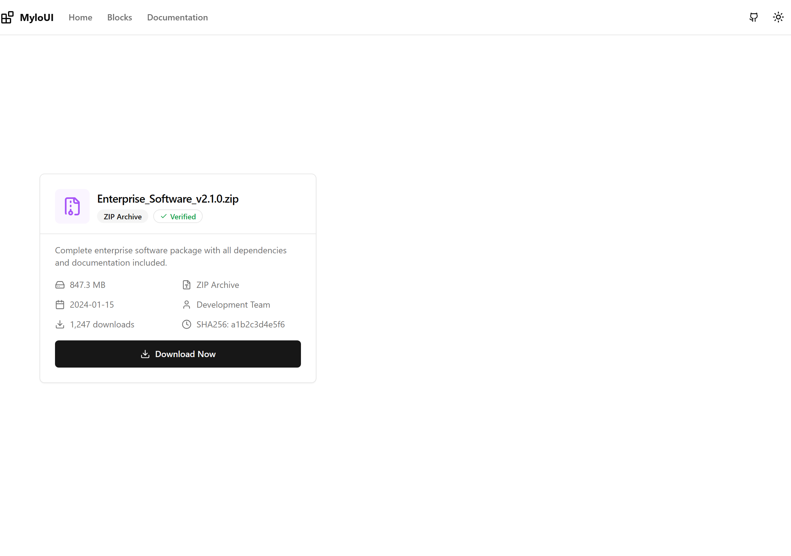 Detailed Download Card
