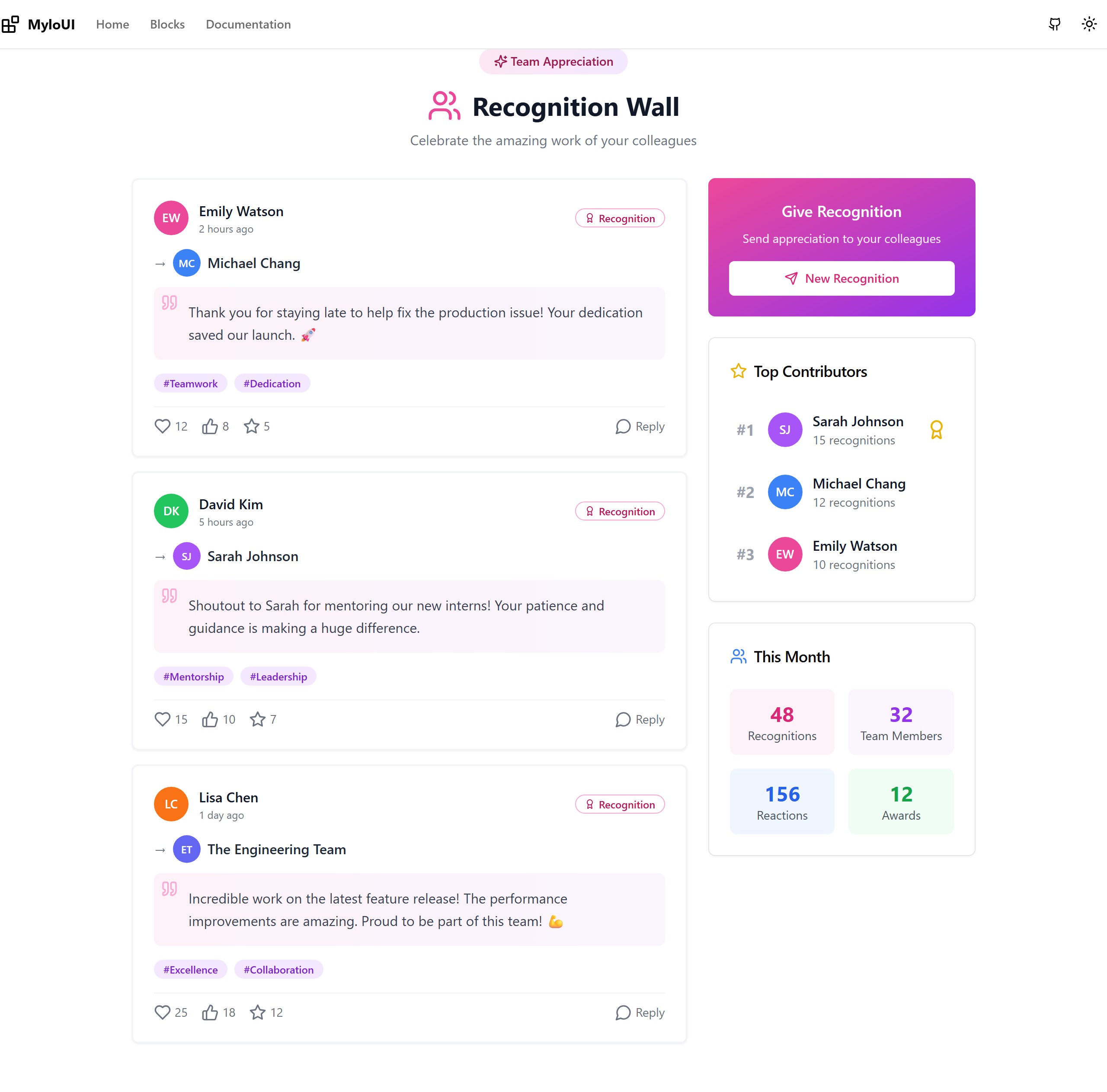 Recognition Wall