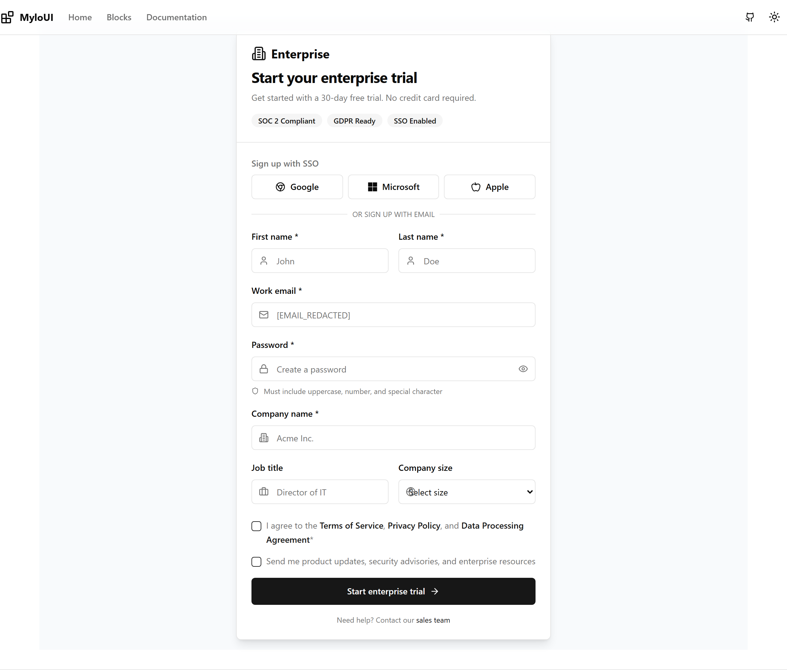 Enterprise Signup
