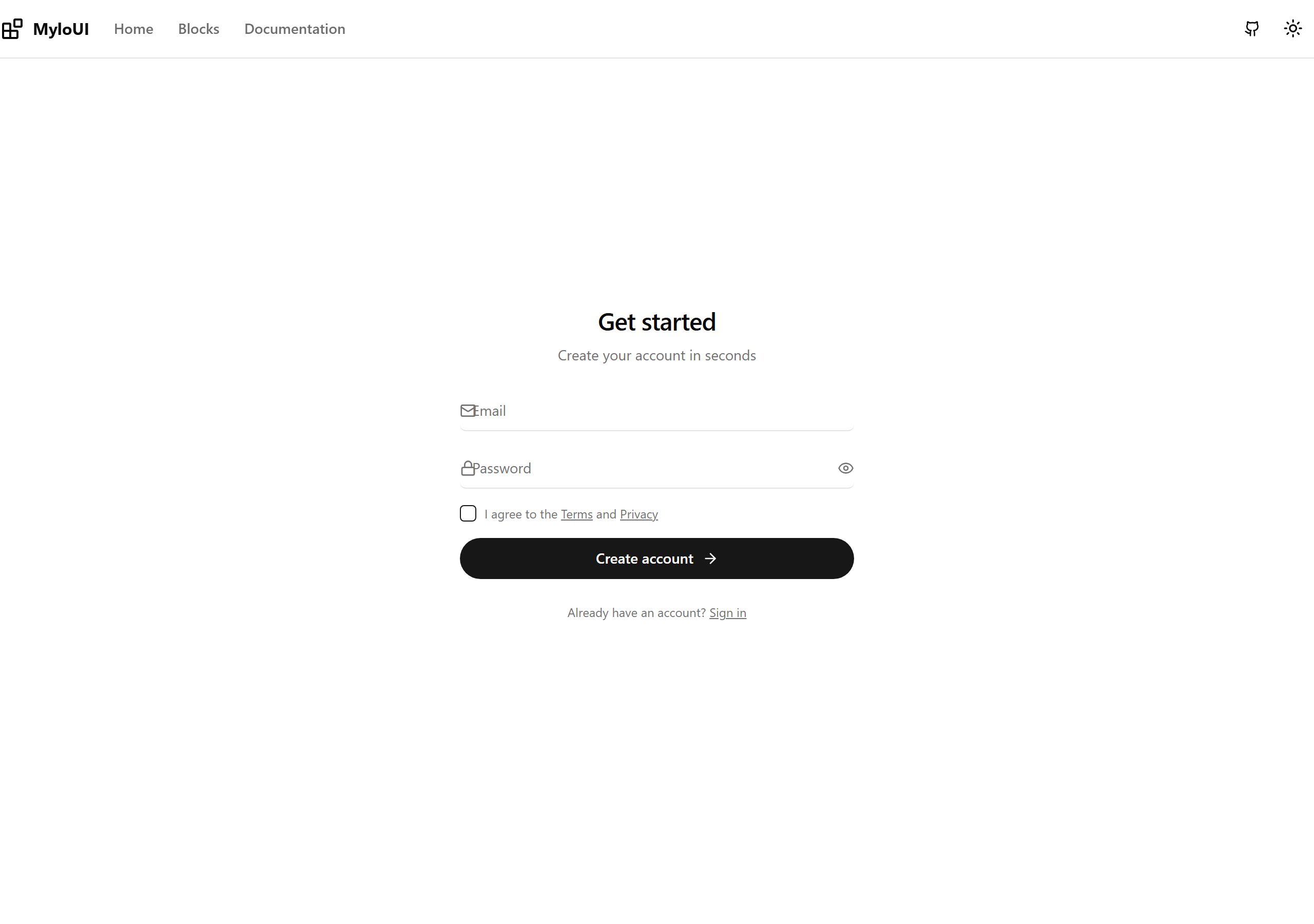 Minimal Signup