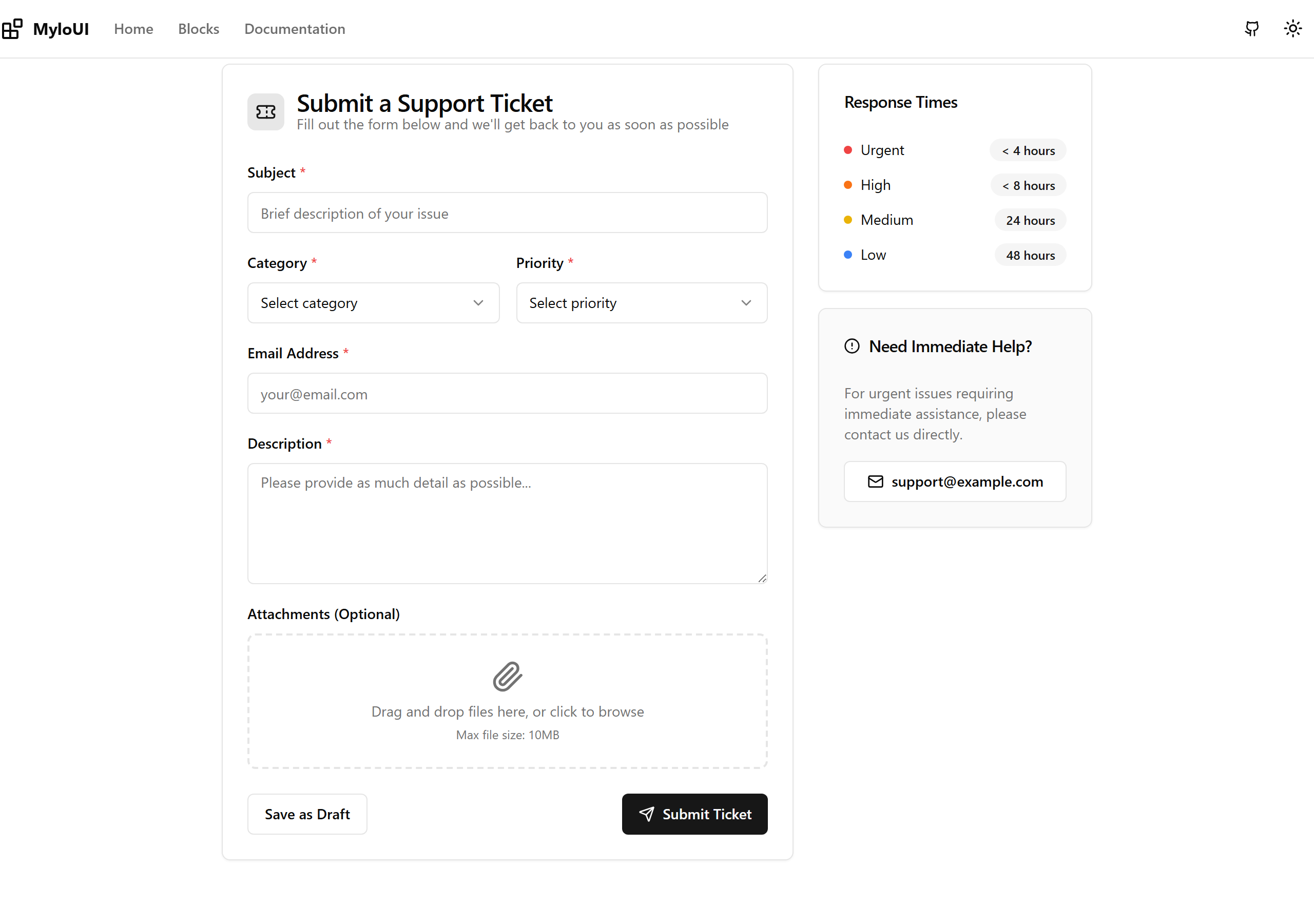 Support Ticket