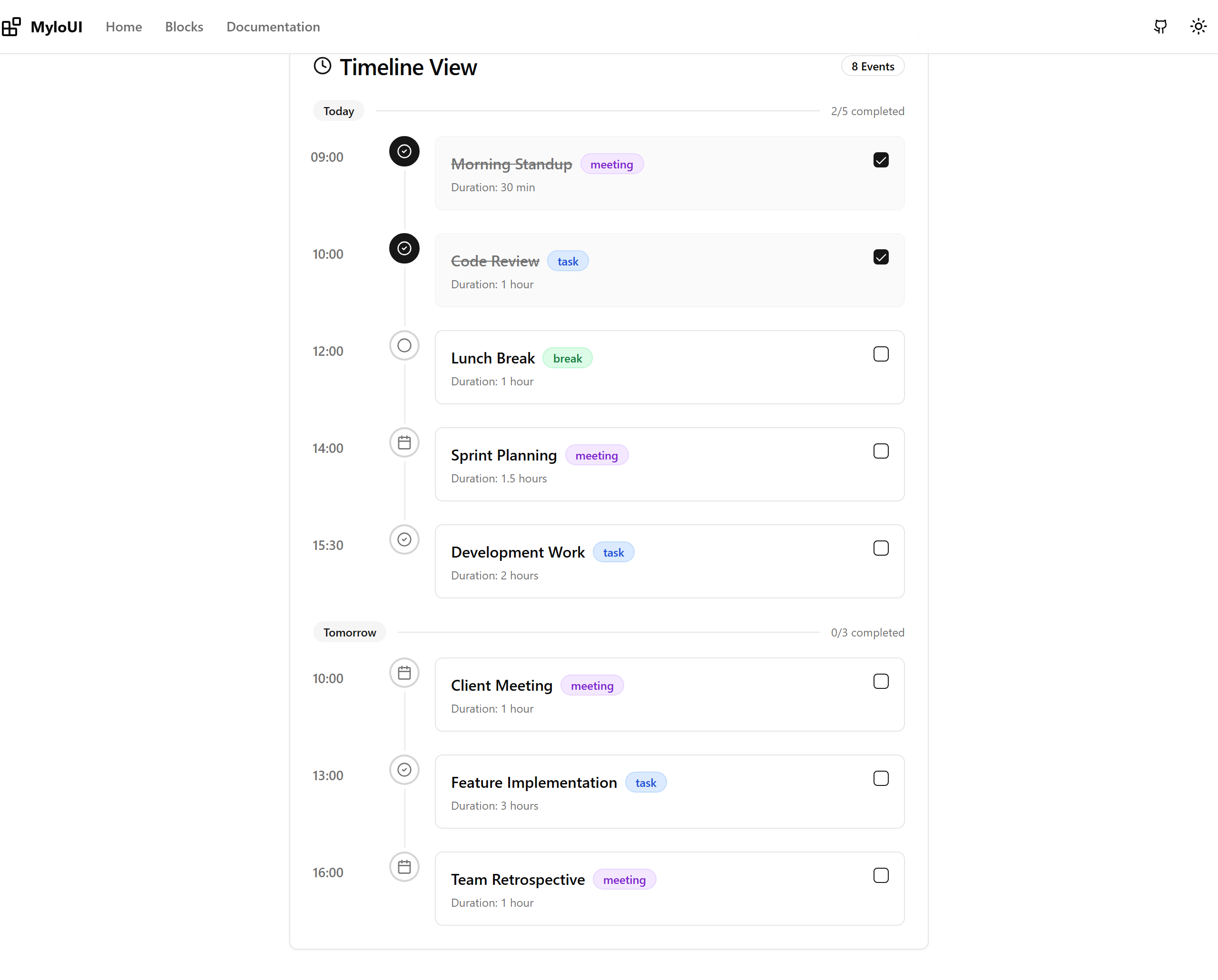 Todo List - Timeline